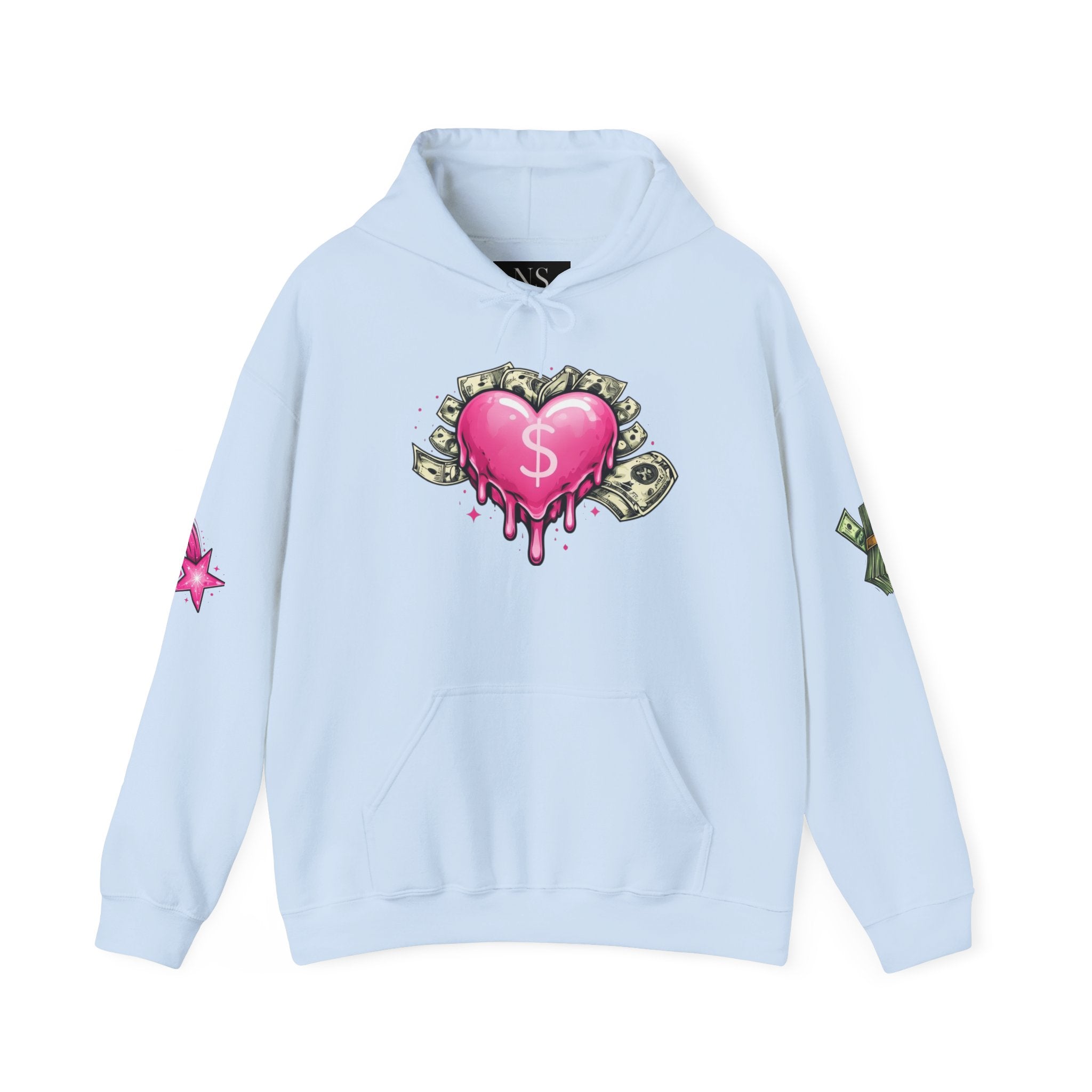 Not So Modest Art NSMA Dripping Money Heart Hoodie – Black Streetwear Hoodie