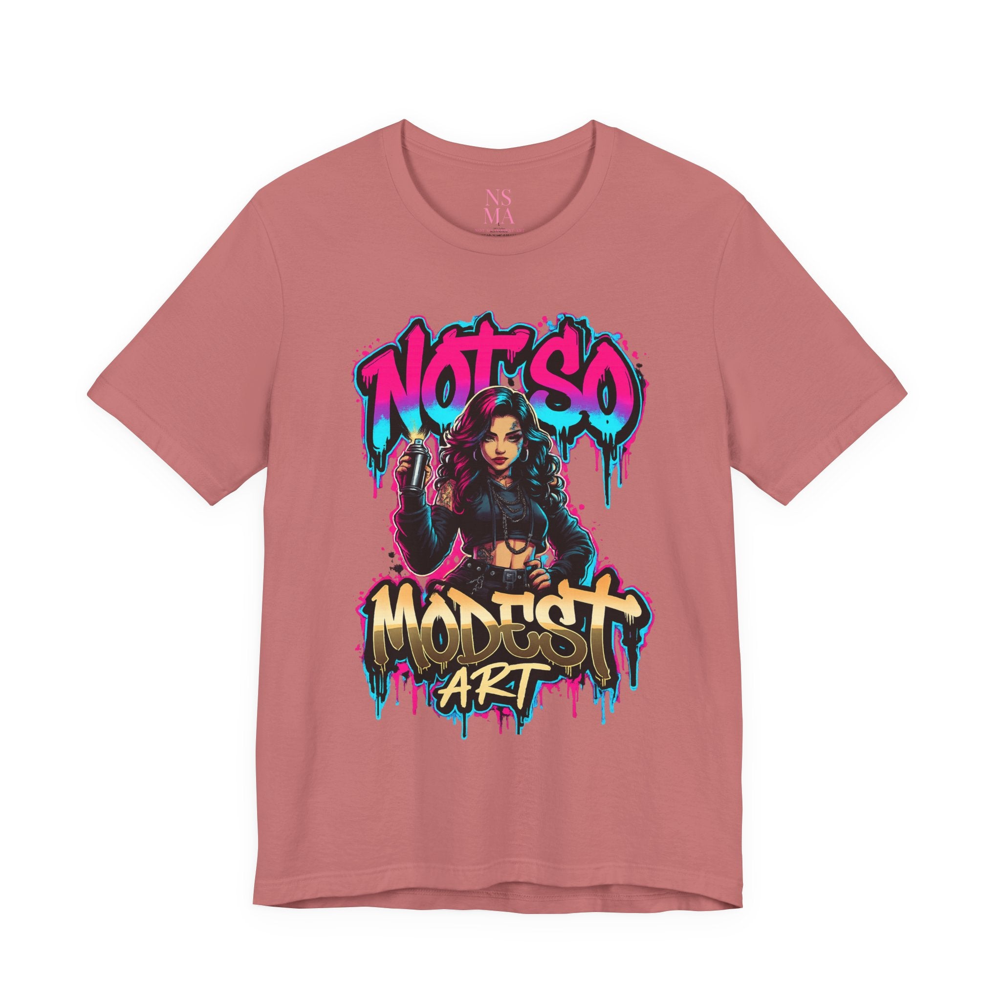 Not So Modest Art Graphic Tee — Bold Streetwear Girl Illustration