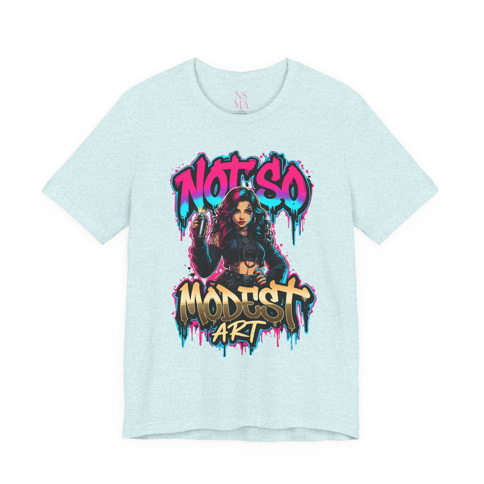 Not So Modest Art Graphic Tee — Bold Streetwear Girl Illustration