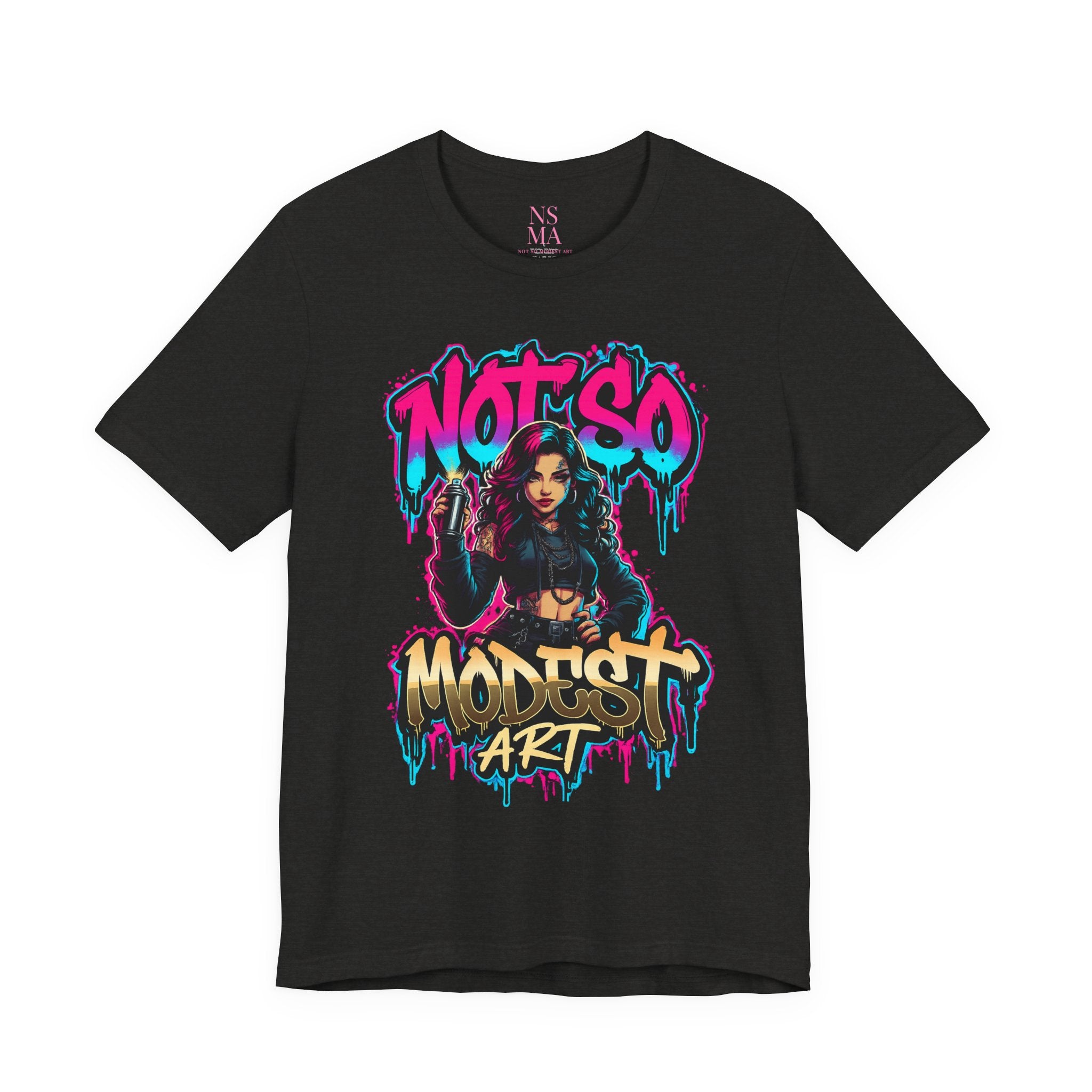 Not So Modest Art Graphic Tee — Bold Streetwear Girl Illustration