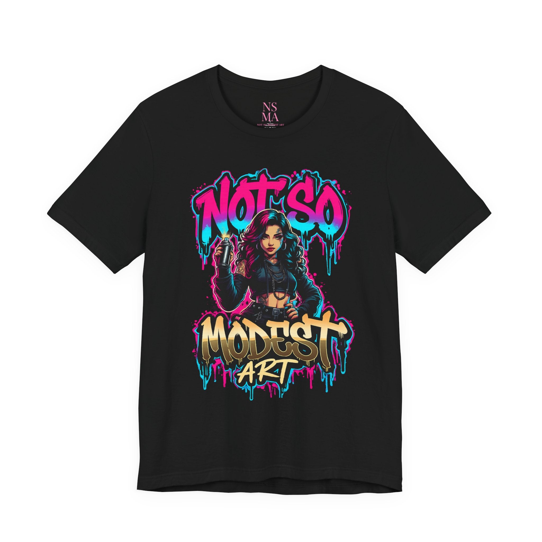 Not So Modest Art Graphic Tee — Bold Streetwear Girl Illustration