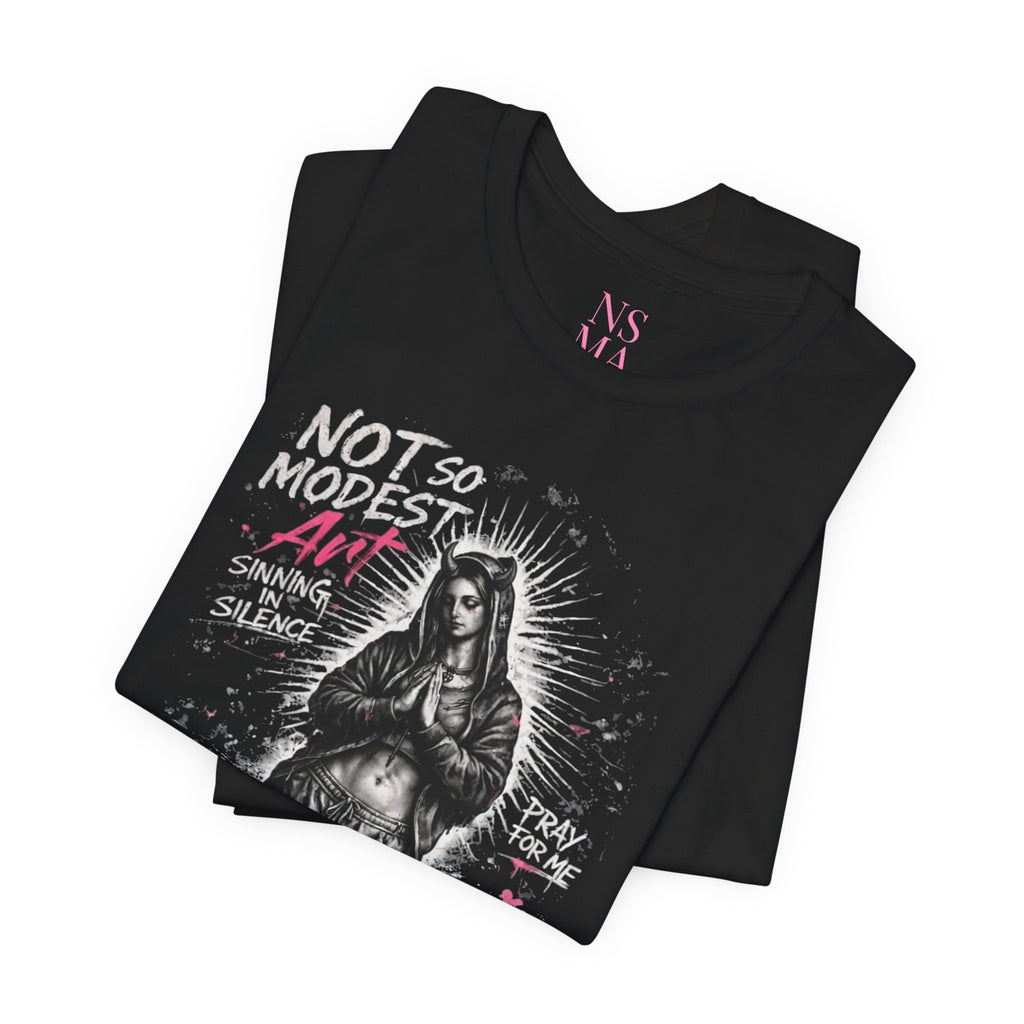 Sacred But Broken – Black Tee by Not So Modest Art | Defaced Classics Collection