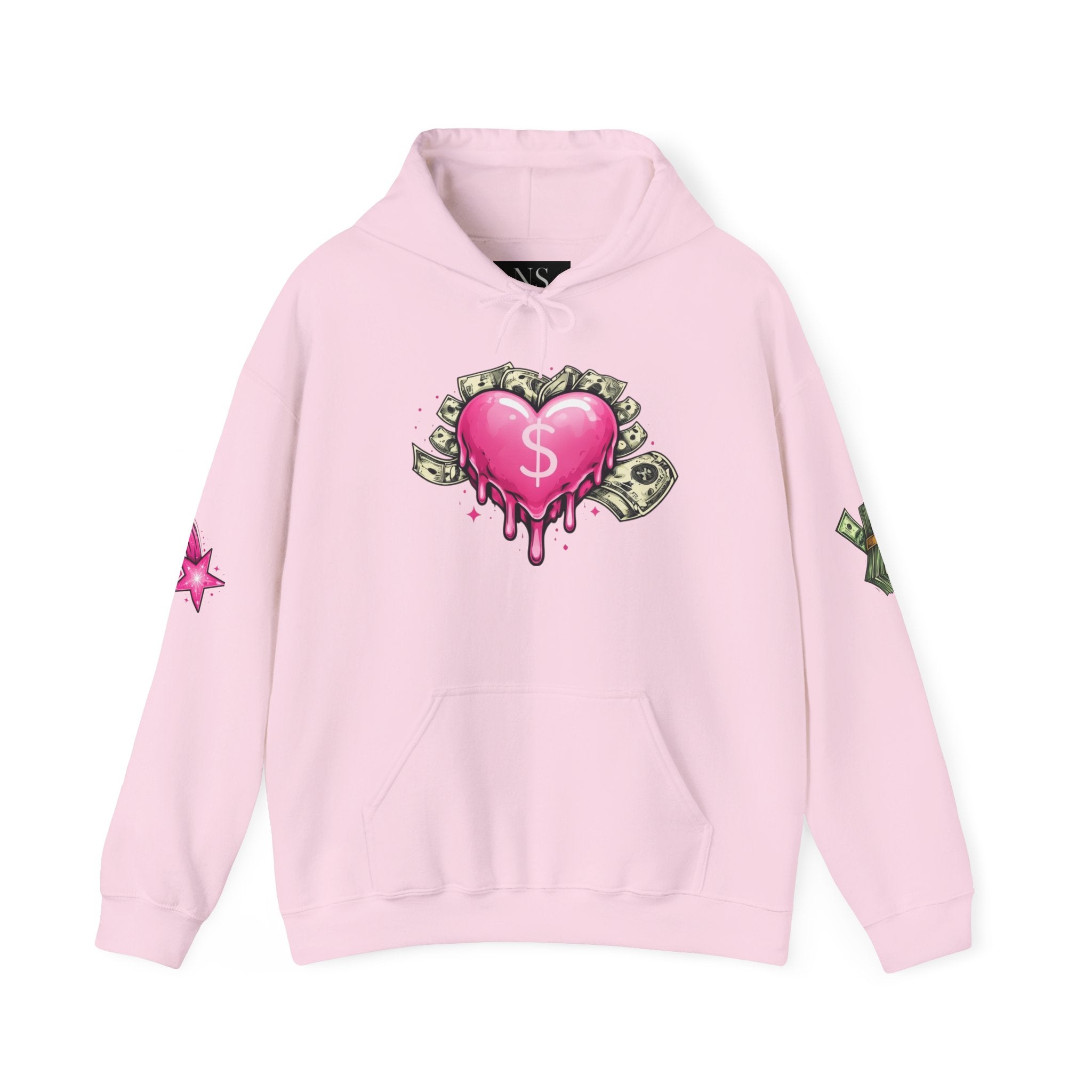 Not So Modest Art NSMA Dripping Money Heart Hoodie – Black Streetwear Hoodie