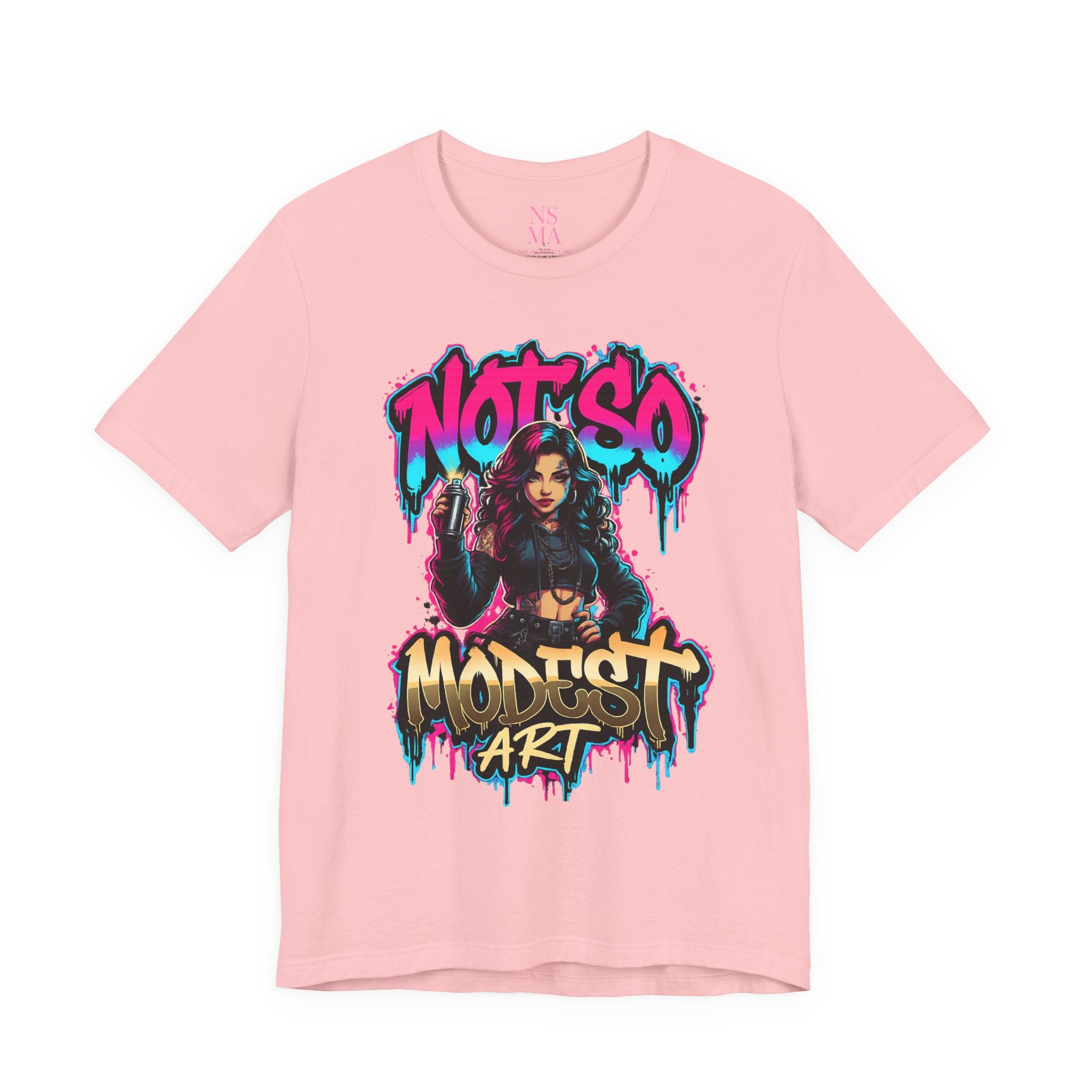 Not So Modest Art Graphic Tee — Bold Streetwear Girl Illustration