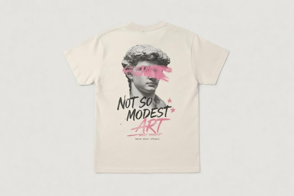 Defaced David Tee — Cream